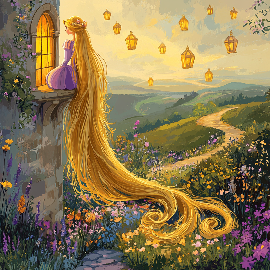 Rapunzel Tower Afternoon Paint by numbers art