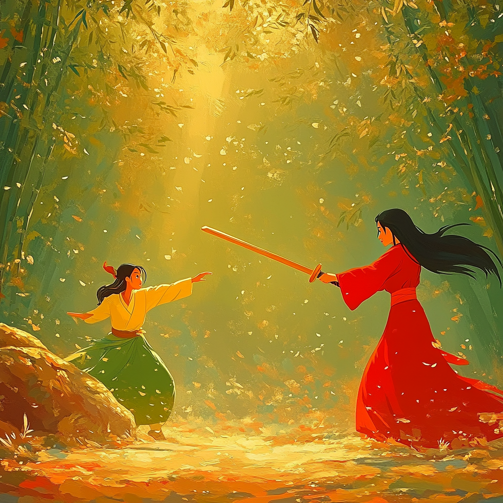 Mulan And Mushu Training Number painting