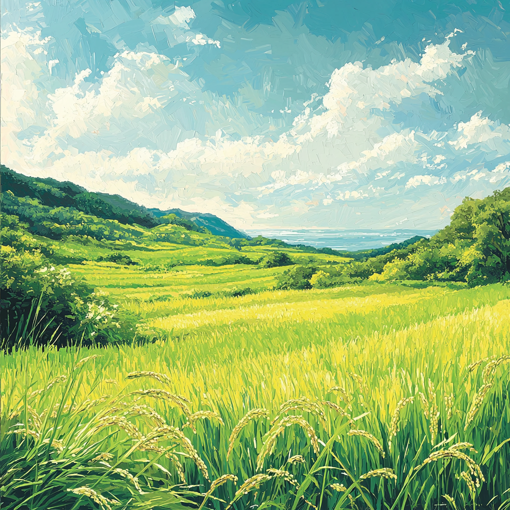 Utagawa Hiroshige Inspired Breezes Over Tranquil Rice Fields Painting Number Kit