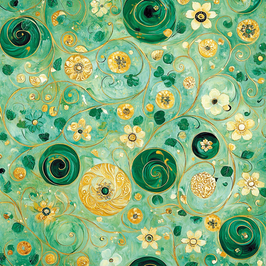 Gustav Klimt Inspired Ethereal Gold Flora Paint By Number