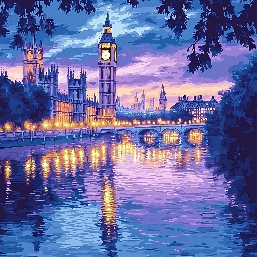 Claude Monet Inspired Monet's Evening Lights Painting Number Kit