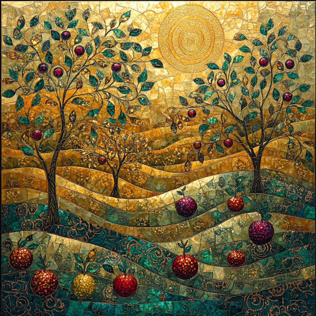 Gustav Klimt Inspired Golden Spiral Orchard DIY paint by numbers
