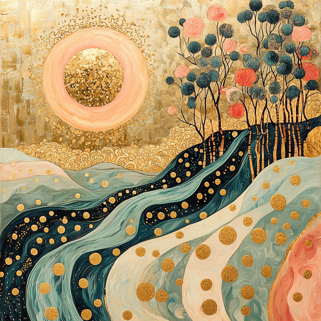 Gustav Klimt Inspired Serene Elements Painting By Numbers Kit