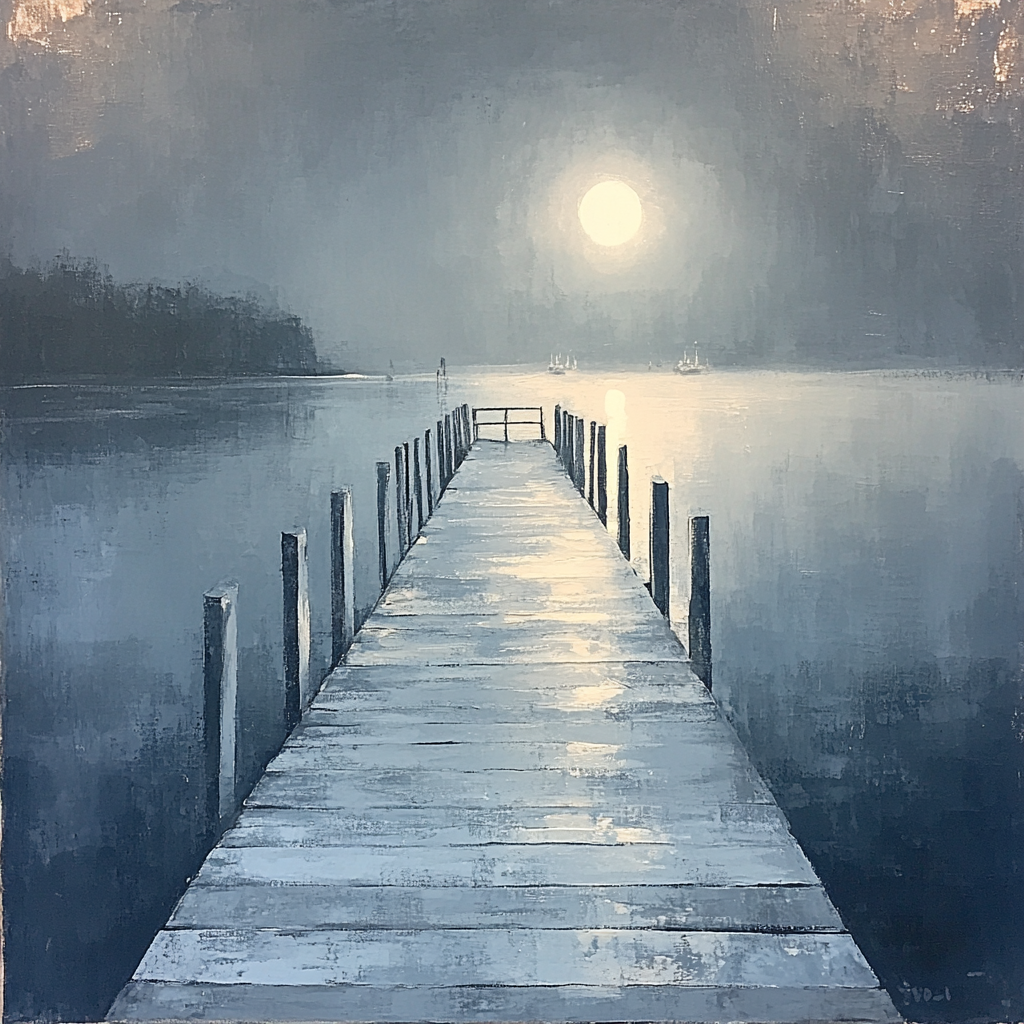 Whistler Inspired Moonlit Wharf paint by color
