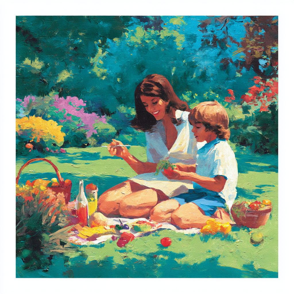 Heartfelt Garden Gathering Number Painting