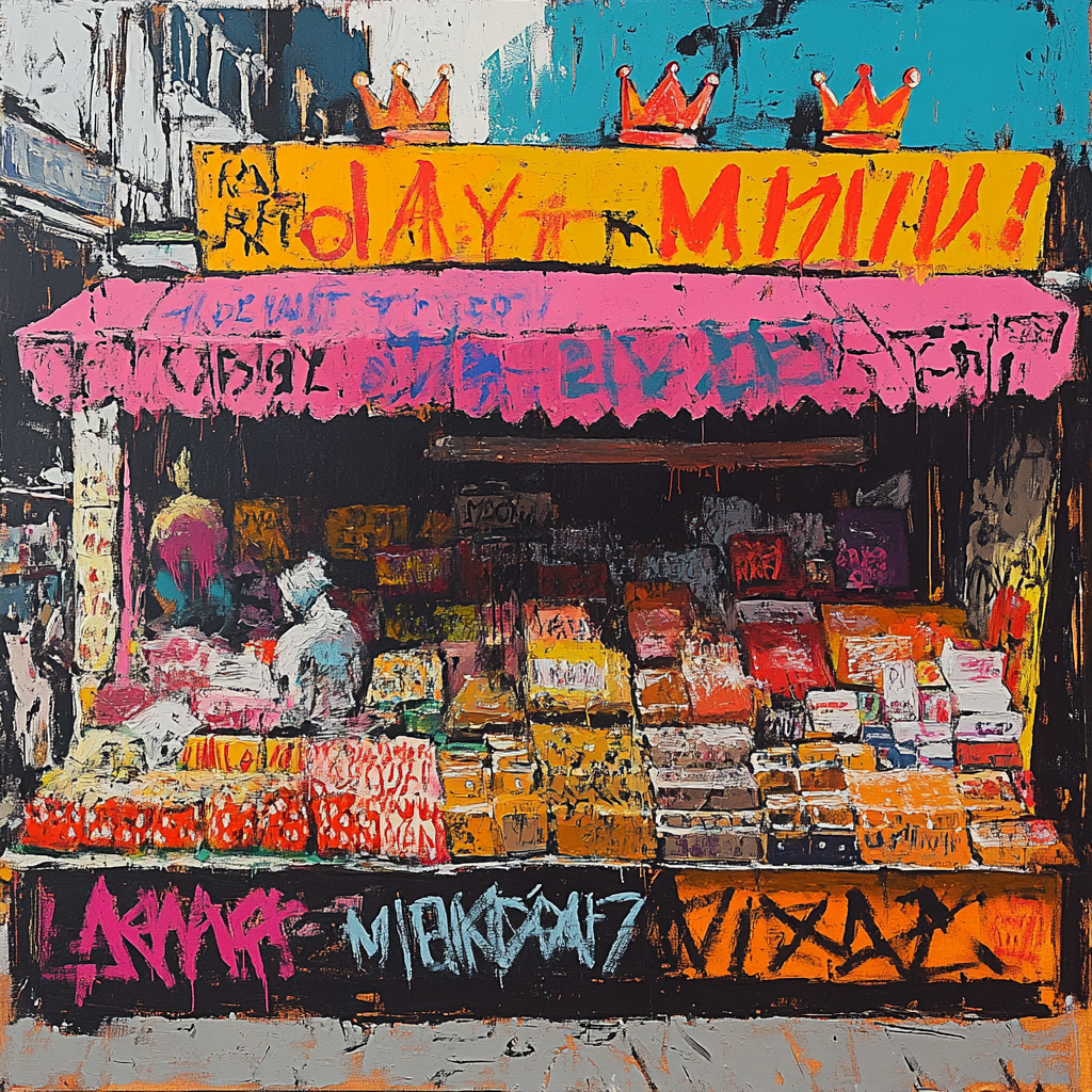 Basquiat Inspired Market Stall Painting by numbers kit