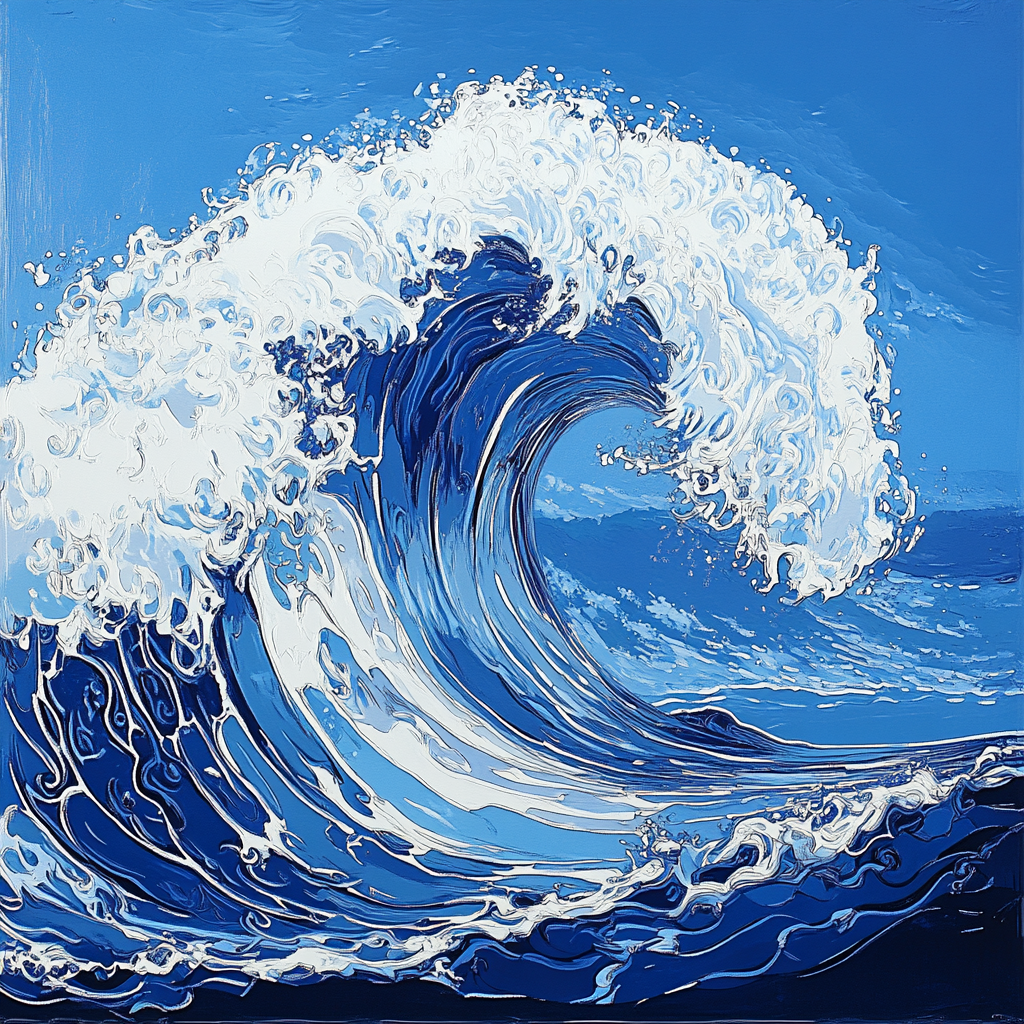 Hokusai Inspired Ocean Wave Numbered painting kits