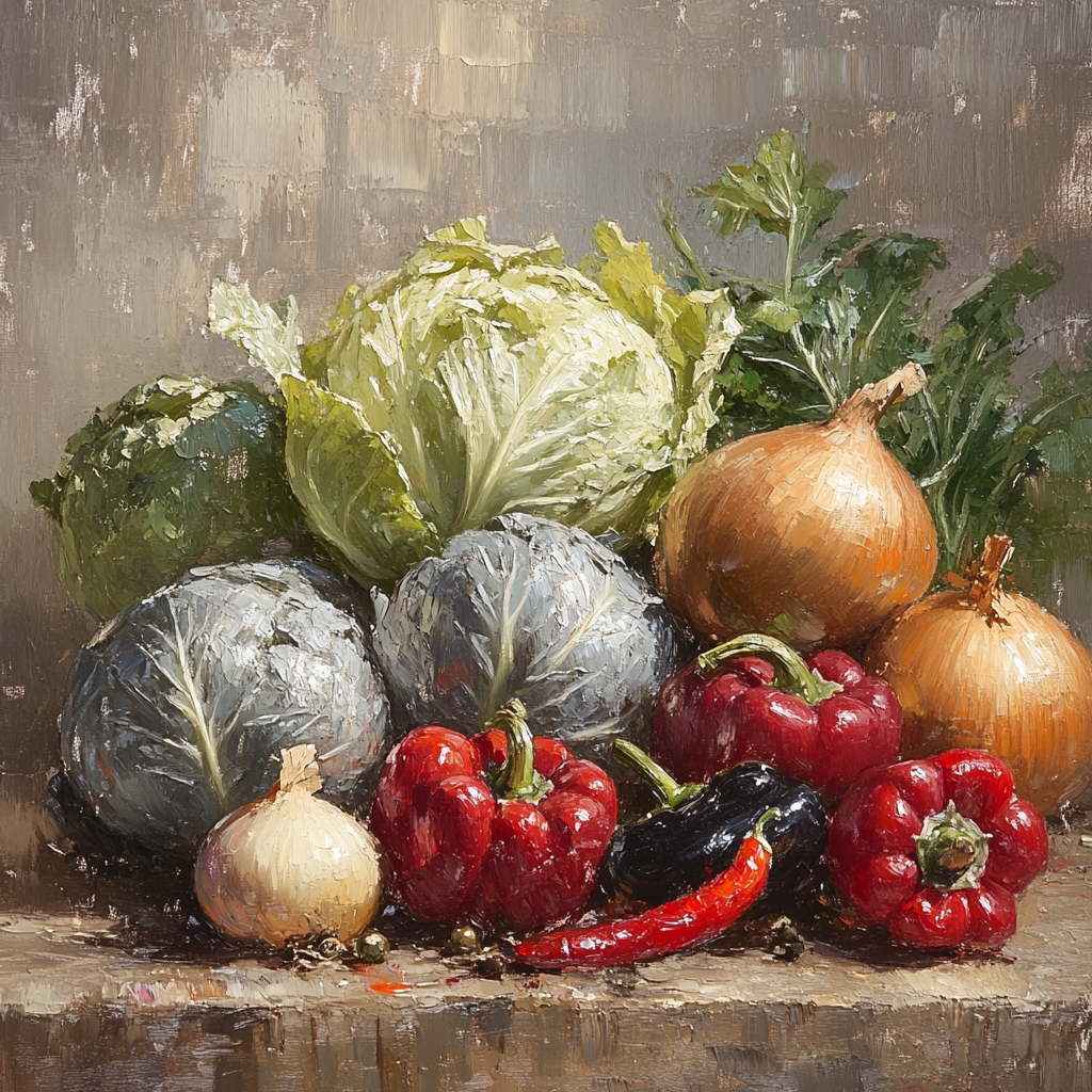 Diego Velazquez Inspired Spanish Market Vegetable Composition paint by numbers
