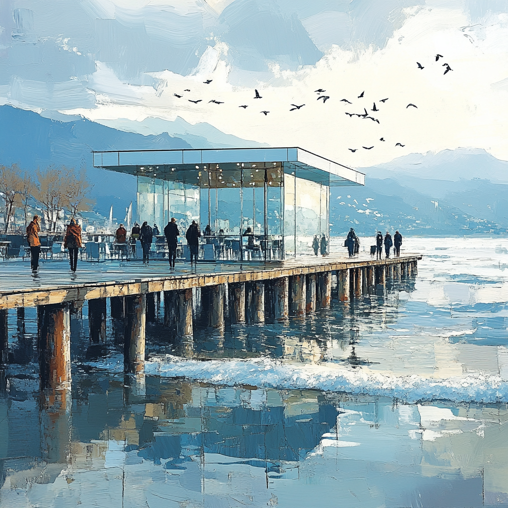 Contemporary Waterfront Pier Vancouver Canada paint by numbers