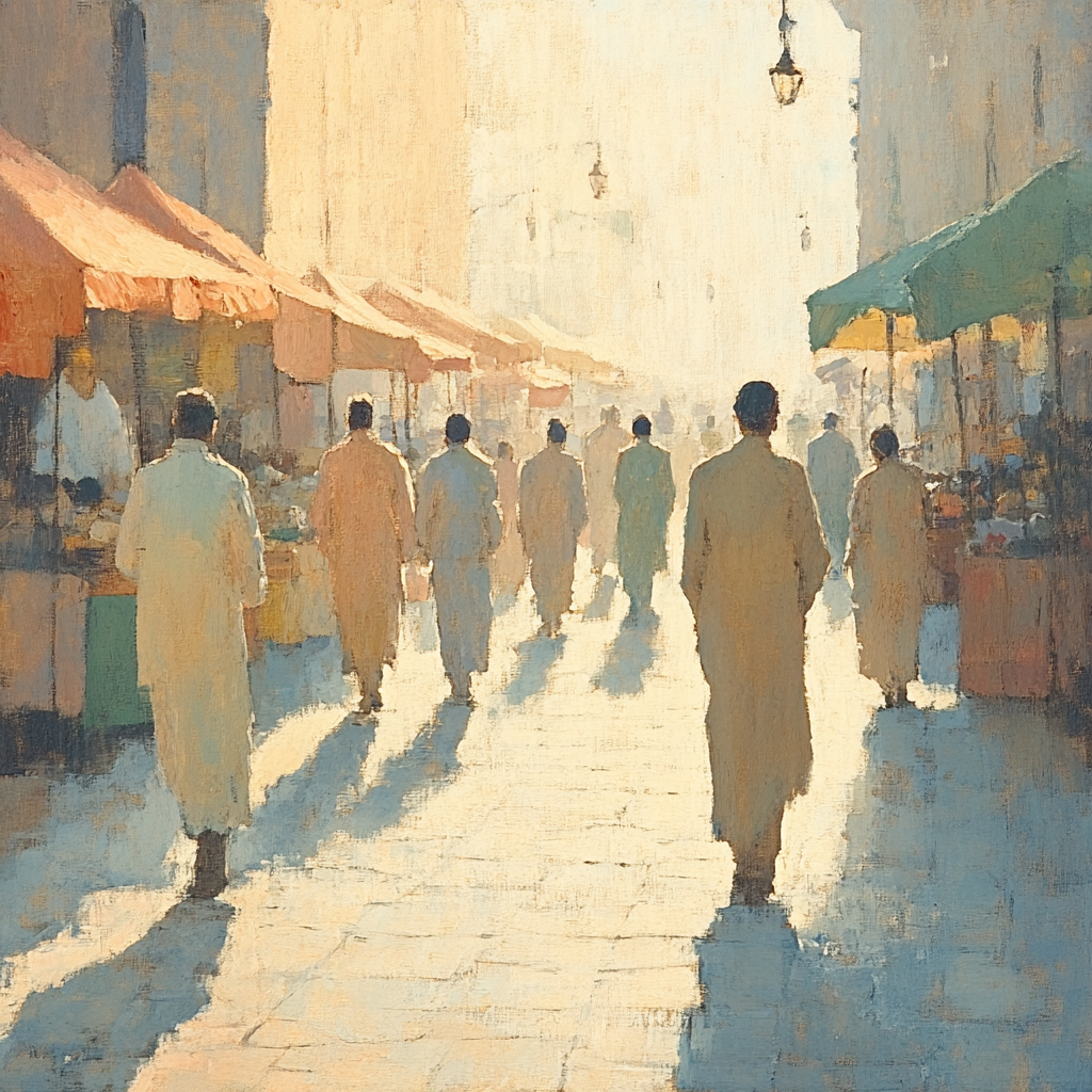 Edgar Degas Inspired Quiet Market Morning paint by color