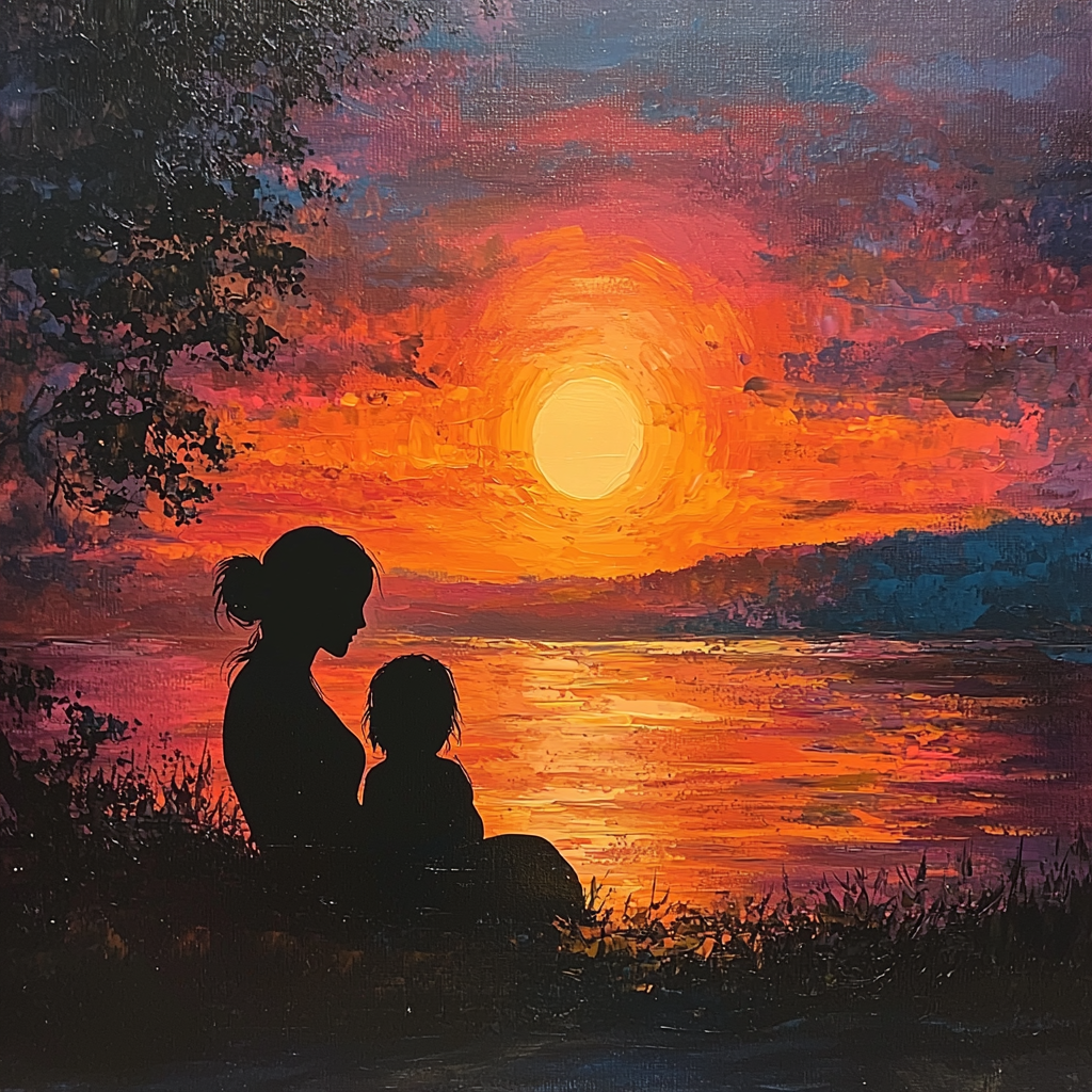 Cuddles At Sunset Paint By Numbers Art