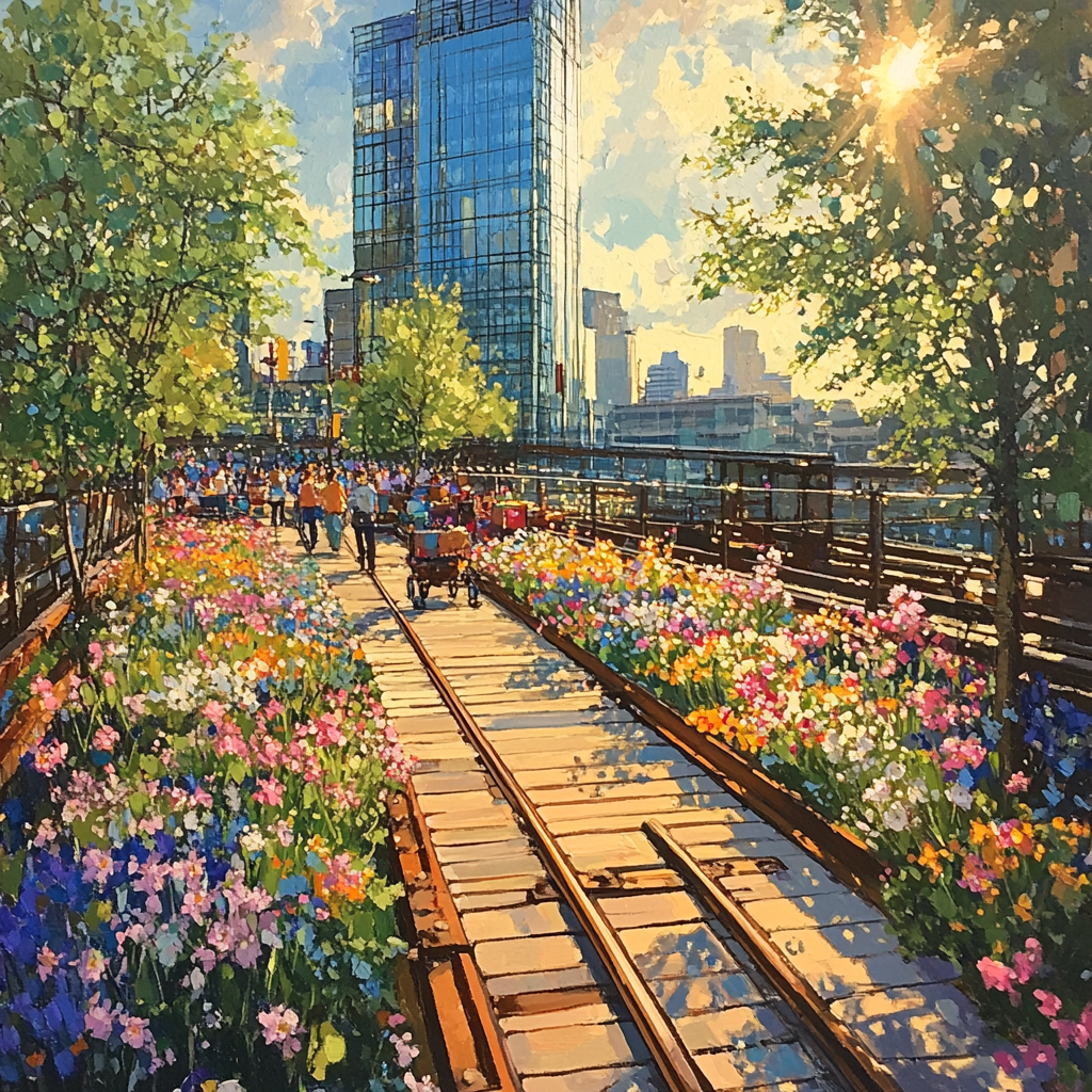 High Line Elevated Park View New York United States paint by number