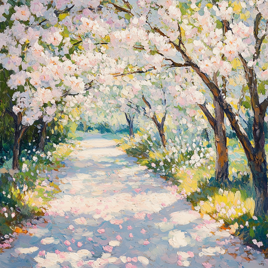 Monet Inspired Blooming Cherry Garden Paint by numbers kits