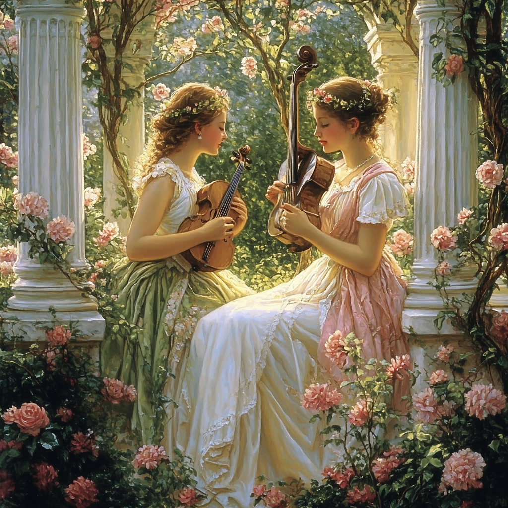 Botticelli Inspired Spring Garden Number painting