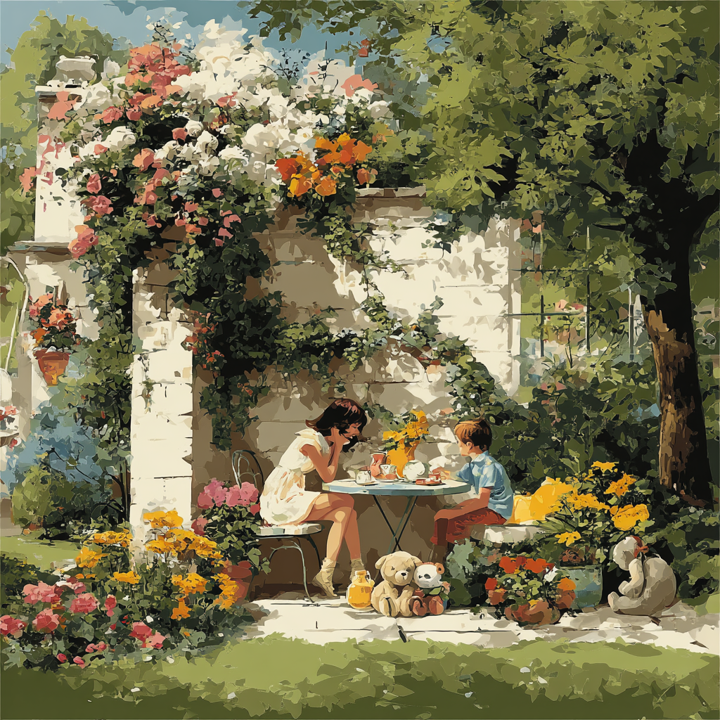 Tea Party Treasures Number Painting