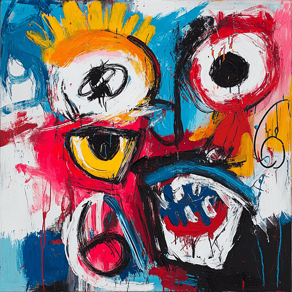 Jean-Michel Basquiat Inspired Kaleidoscope Of Emotion Paint By Color