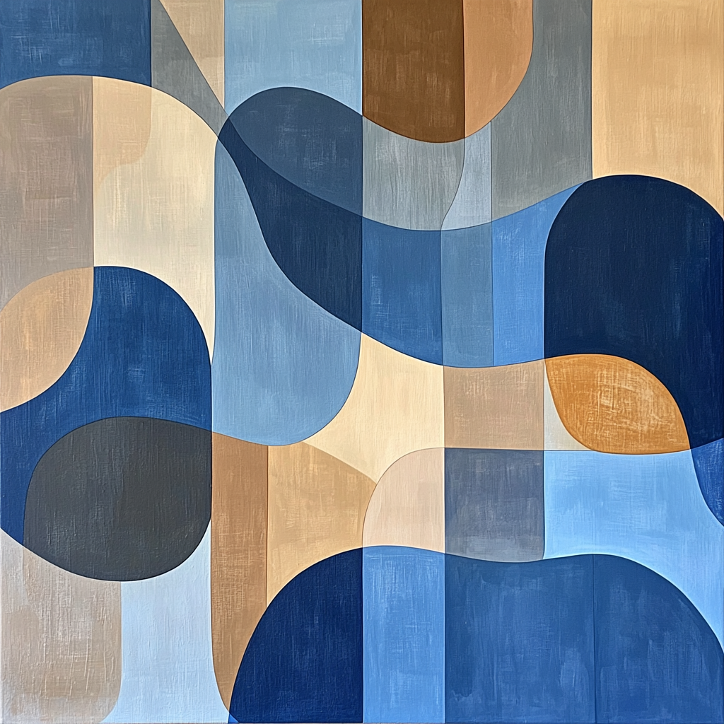 Paul Klee Inspired Dreamscape In Blues Painting Number Kit