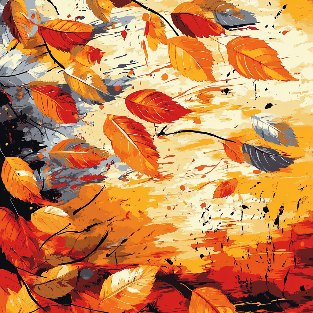 Jackson Pollock Inspired Autumnal Drip Symphony paint by color