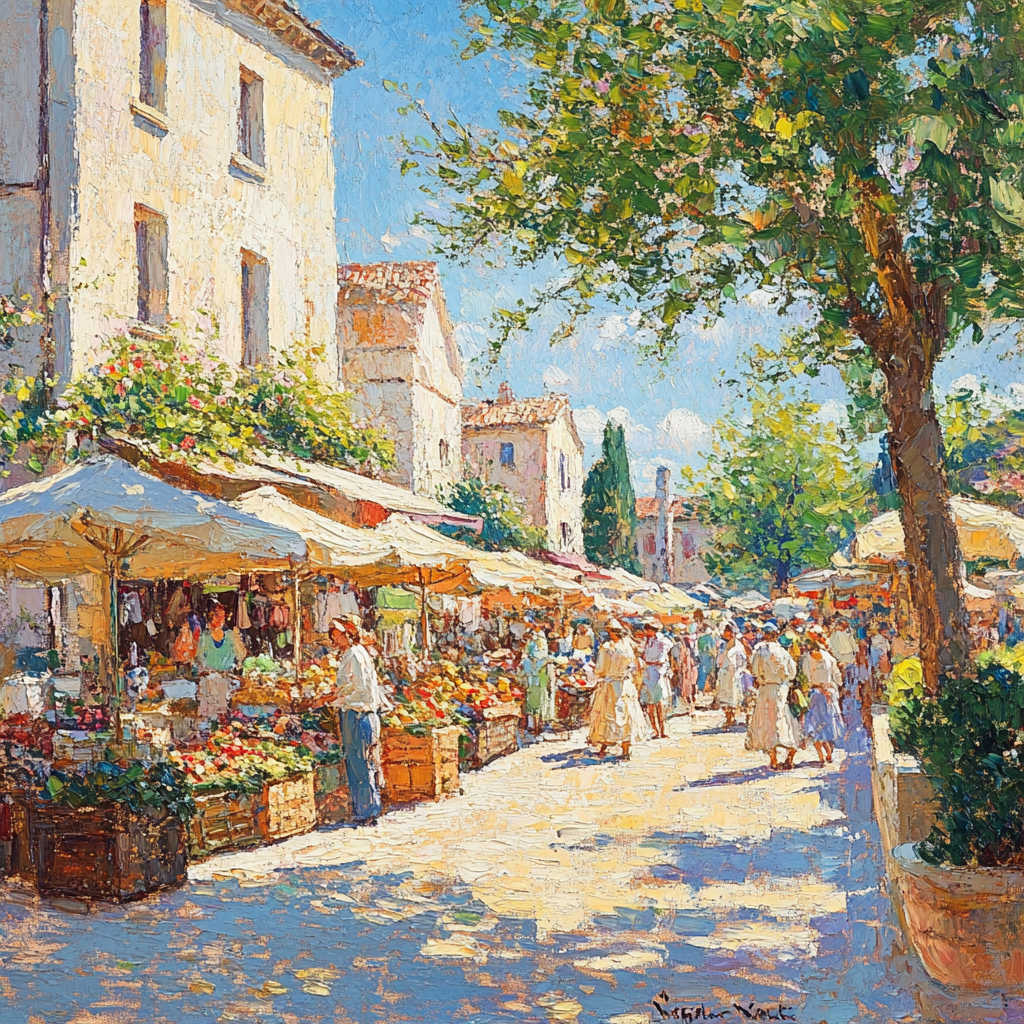 Pissarro Inspired Market Morning Painting by numbers kit