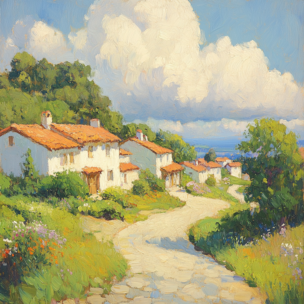 John Constable Inspired Village In Spring Numbered painting kits