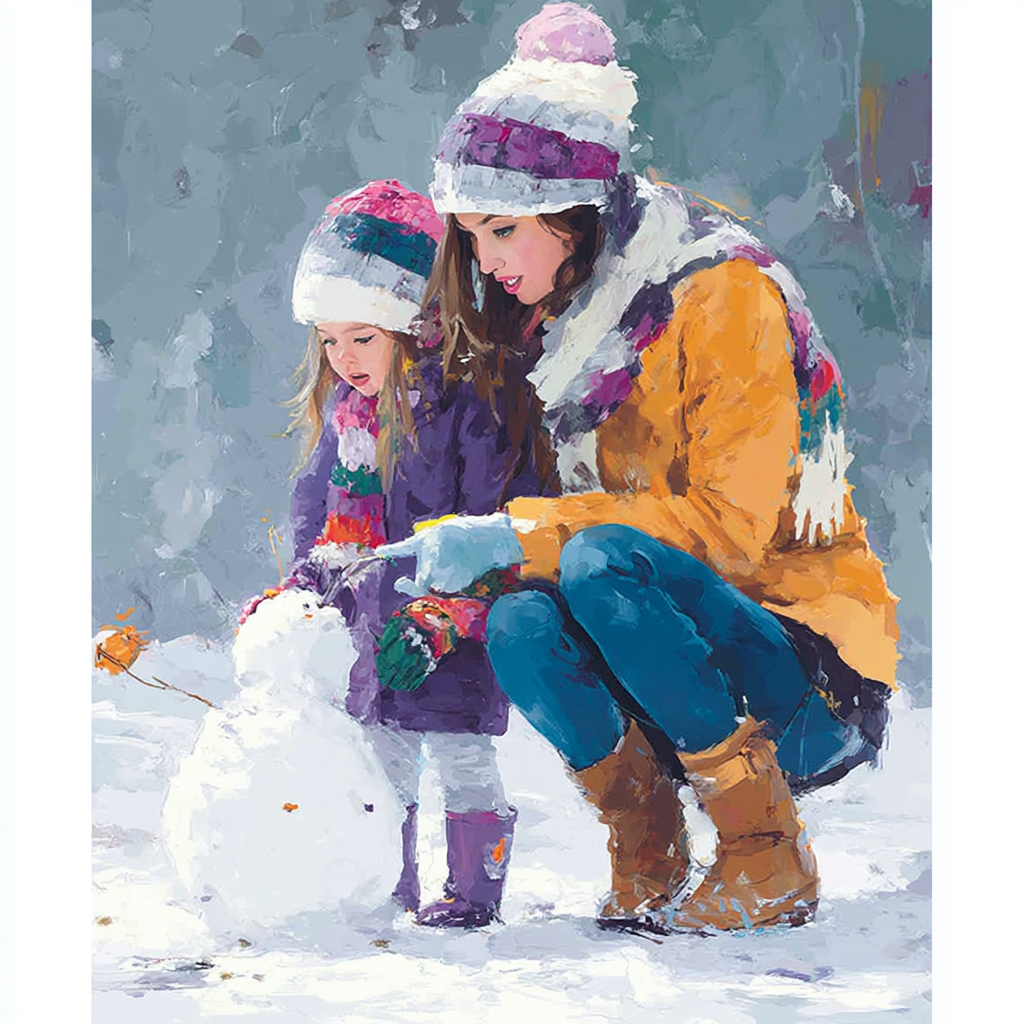 Charming Snow Day Painting By Numbers Kit