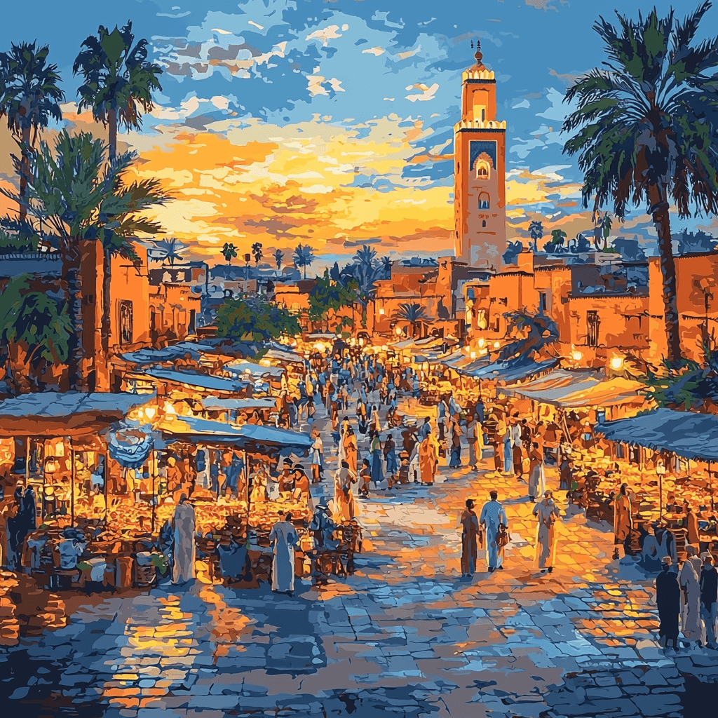 Djemaa El-Fna Paint By Color