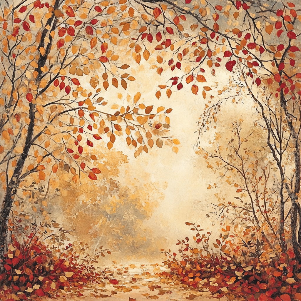 Leonardo Da Vinci Inspired Serene Autumn Garden Paint by numbers art