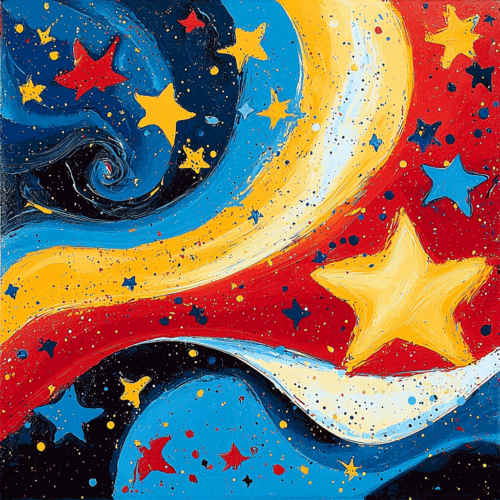 Joan Miró Inspired Whimsical Starscape Paint By Numbers Art