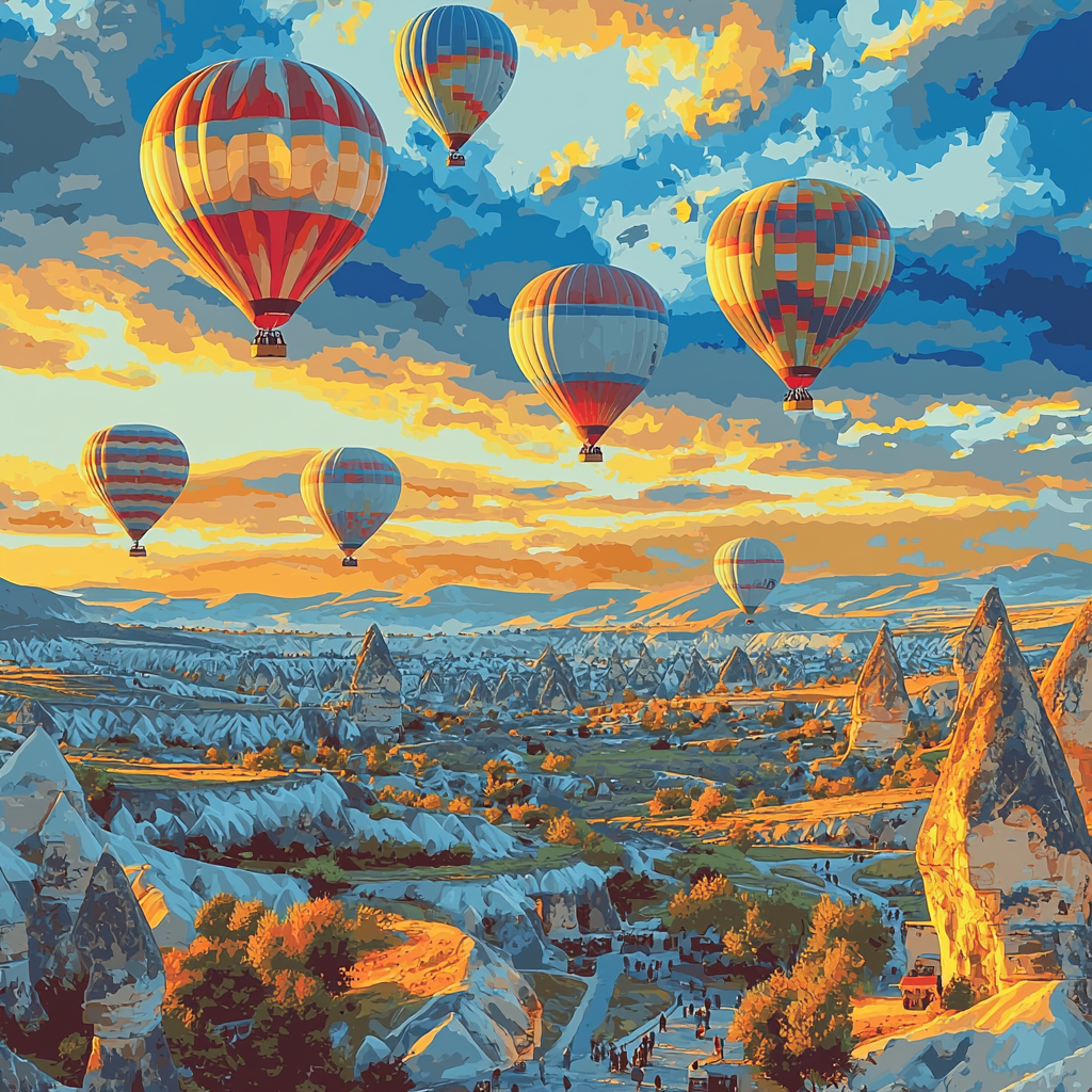 Capadoccia Hot Air Balloon Ride - Cappadocia Paint By Number