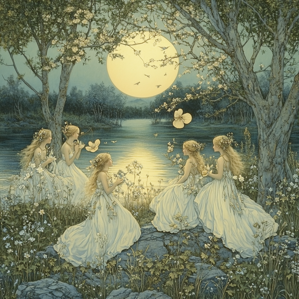 Botticelli Inspired Dawn Nymphs Painting by numbers kit