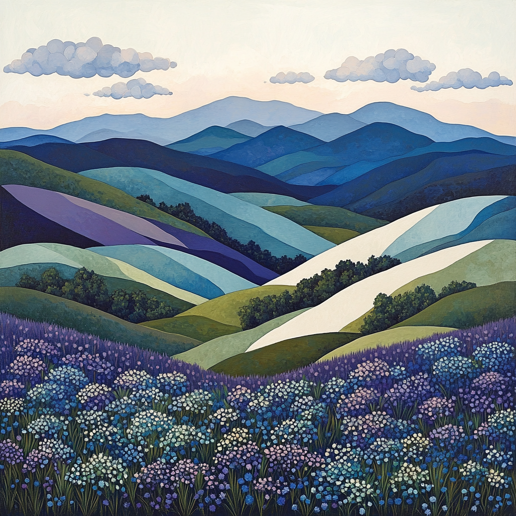 J. E. H. MacDonald Inspired Rolling Rhythms Of Mountain Vale paint by number