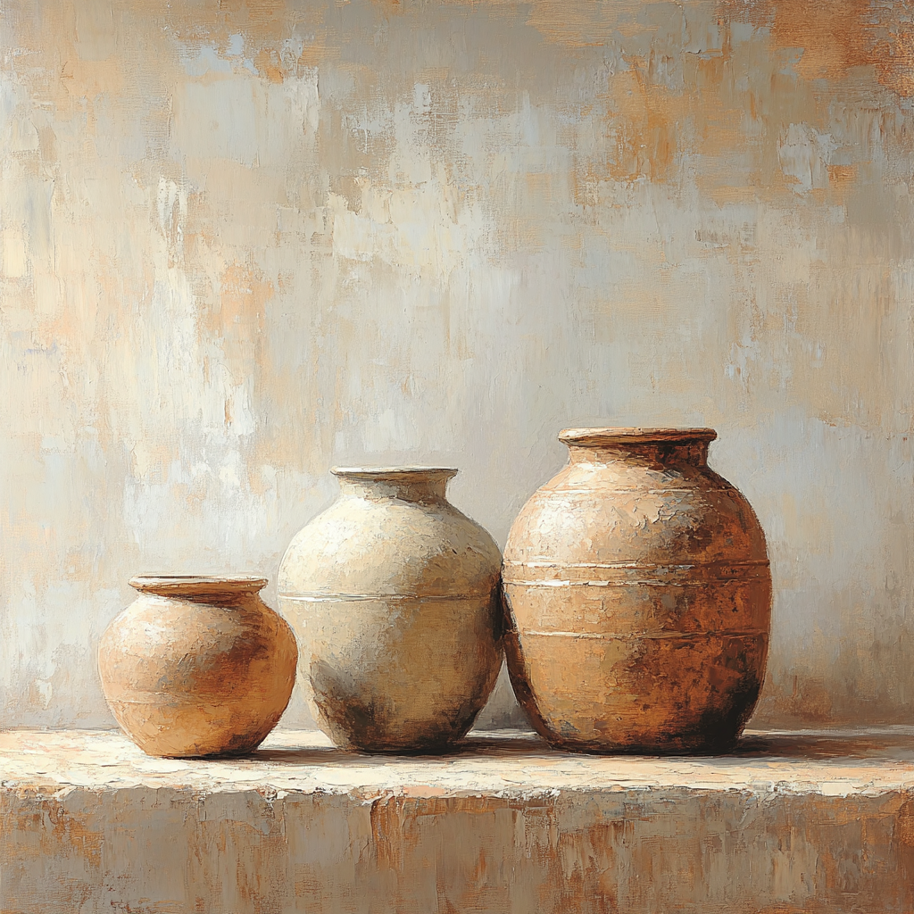 Diego Velázquez Inspired Clay Water Jars At Dusk Painting by numbers kit