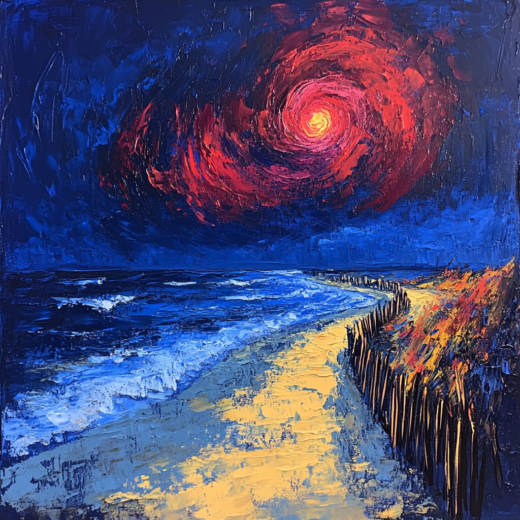 Edvard Munch Inspired Evening Storm Number painting