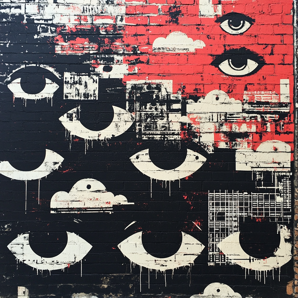 Banksy Inspired Surveillance Privacy paint by number