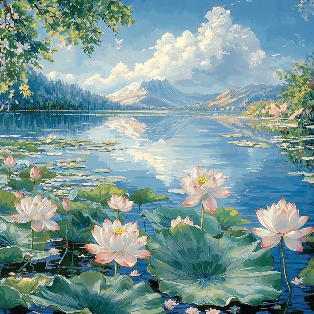 Hokusai Inspired Blossoming Stillness Painting Number Kit