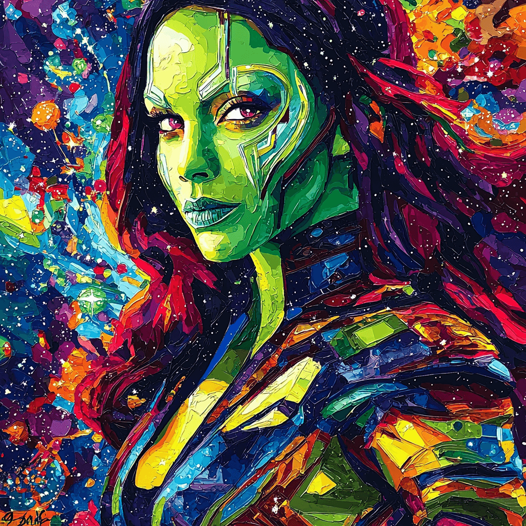 Zoe Saldana: The Cosmic Dance Of Gamora Paint By Numbers