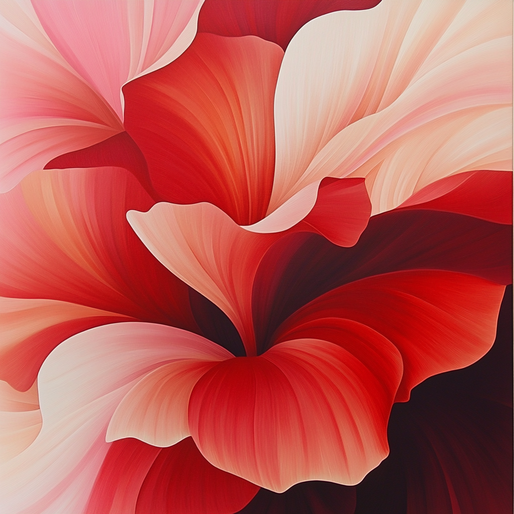 Georgia O’Keeffe Inspired Radiant Red Petal Close-Up Painting by numbers kit