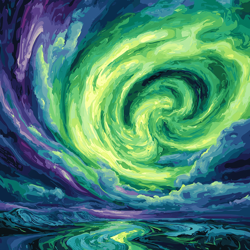 Edvard Munch Inspired Munch's Vibrant Aurora Borealis Paint By Numbers