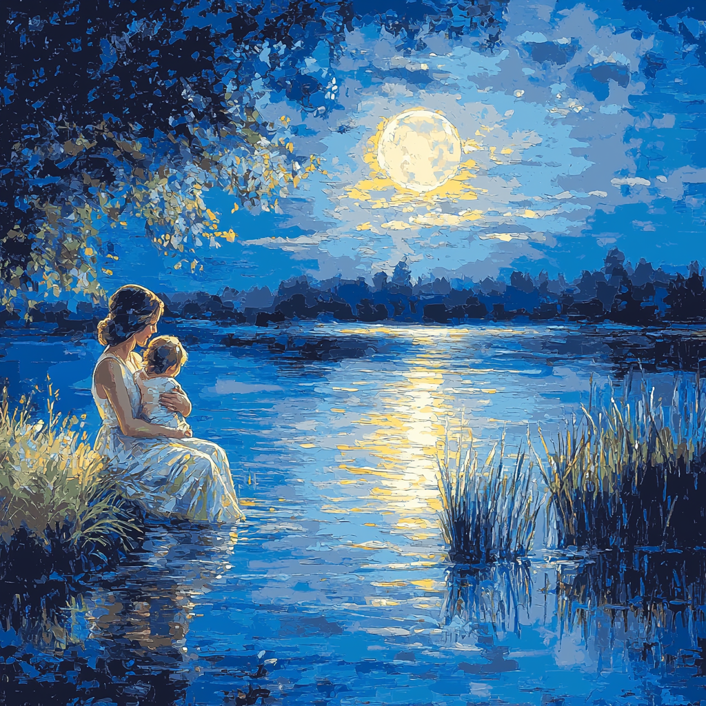Moonlit Motherly Affection DIY Paint By Numbers