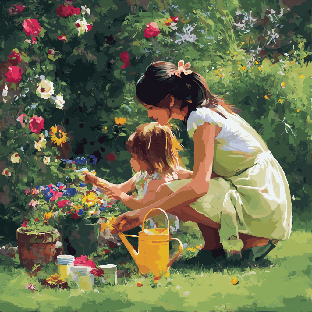 Mommy And Me Gardening Number Painting