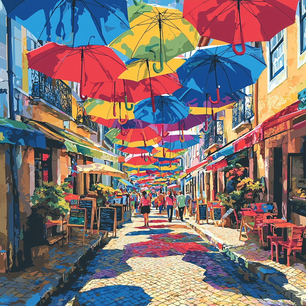 The Umbrella Street - Agueda DIY Paint By Numbers