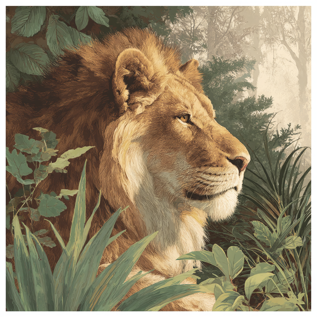 John James Audubon Inspired The Majestic Lion Paint By Numbers