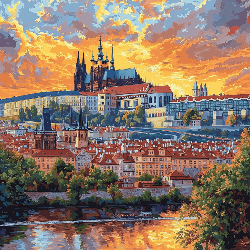 Prague Castle - Czech Republic Number Painting