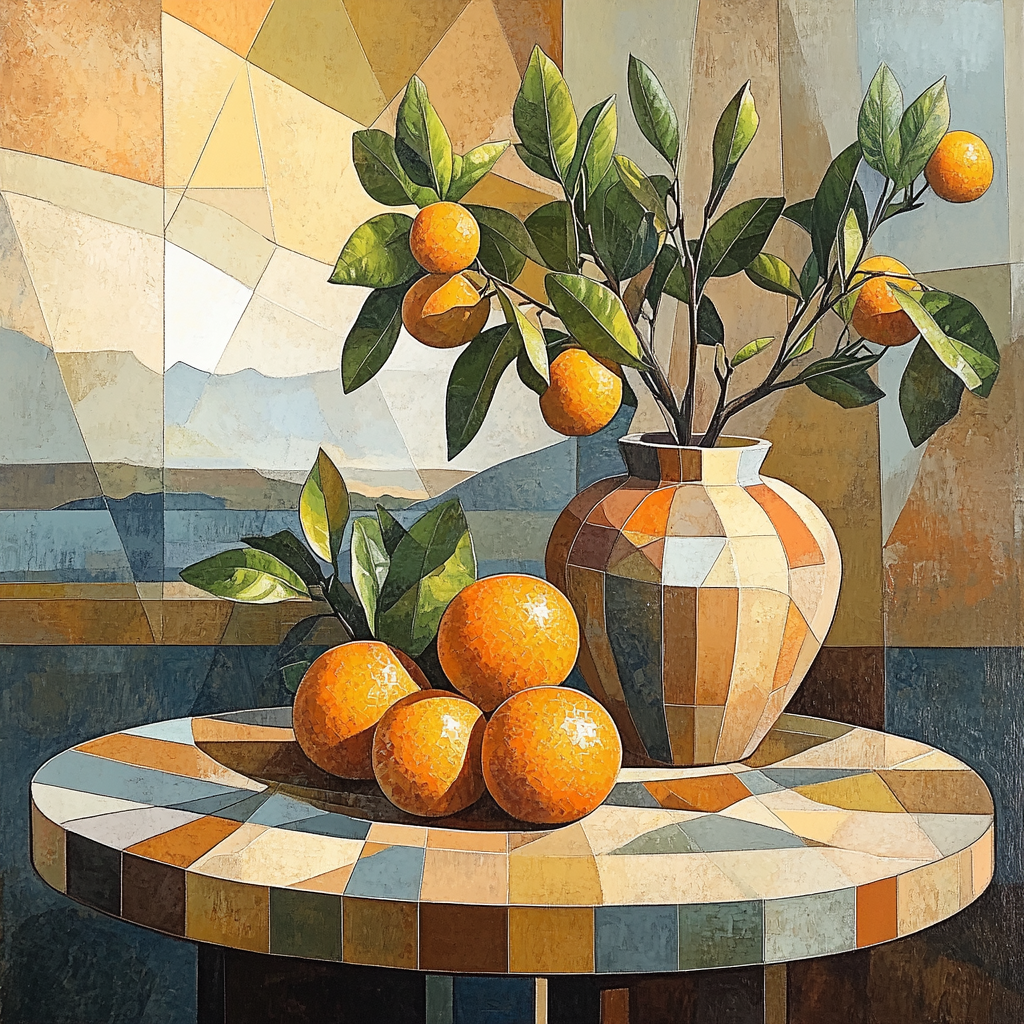 Pablo Picasso Inspired Fractured Mediterranean Still Life Paint by numbers kits