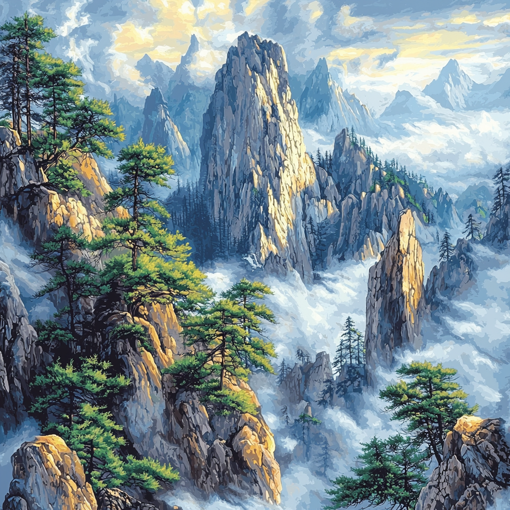 Yellow Mountain - China Paint By Numbers