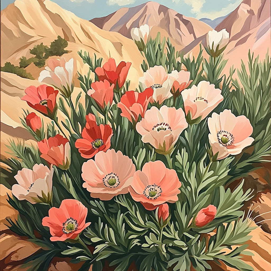 OKeeffe Inspired Desert Blooms Painting by numbers kit