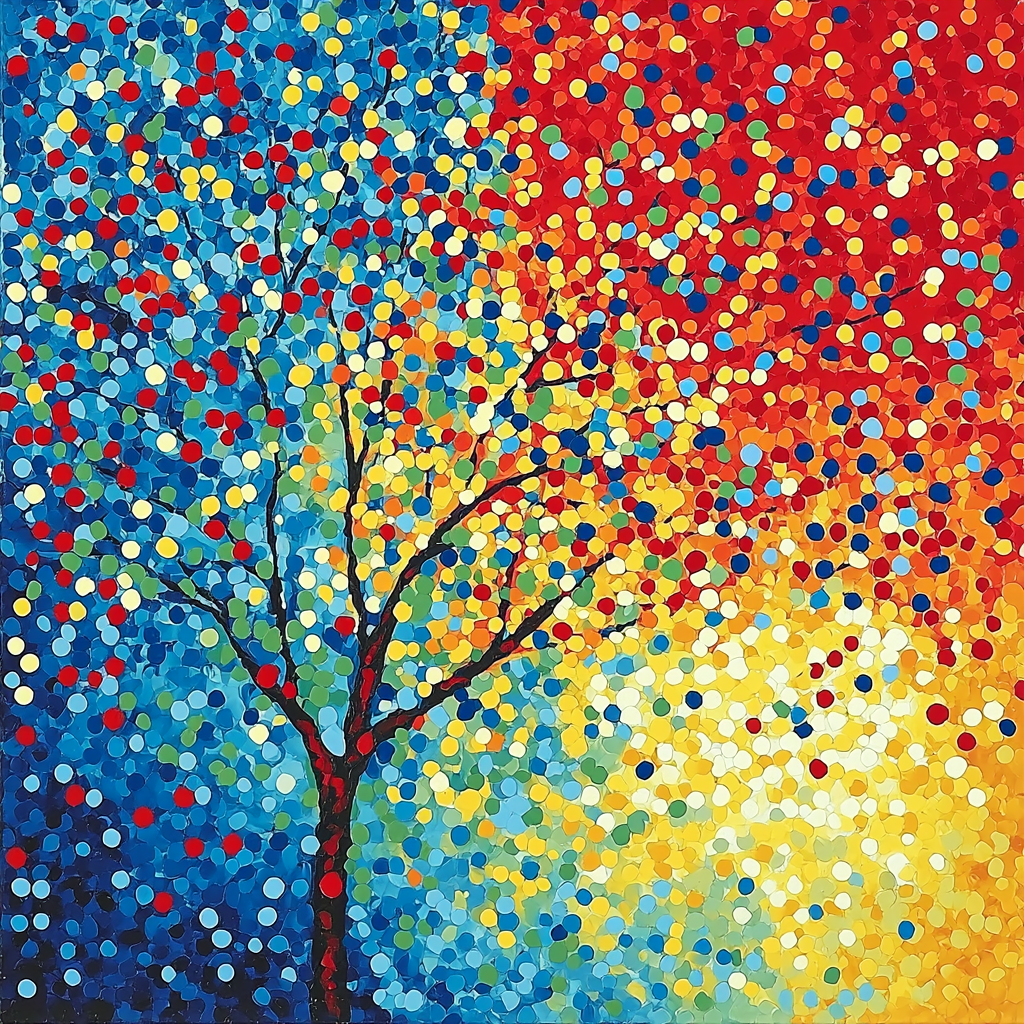 Georges Seurat Inspired Abstract Color Dance Painting By Numbers Kit