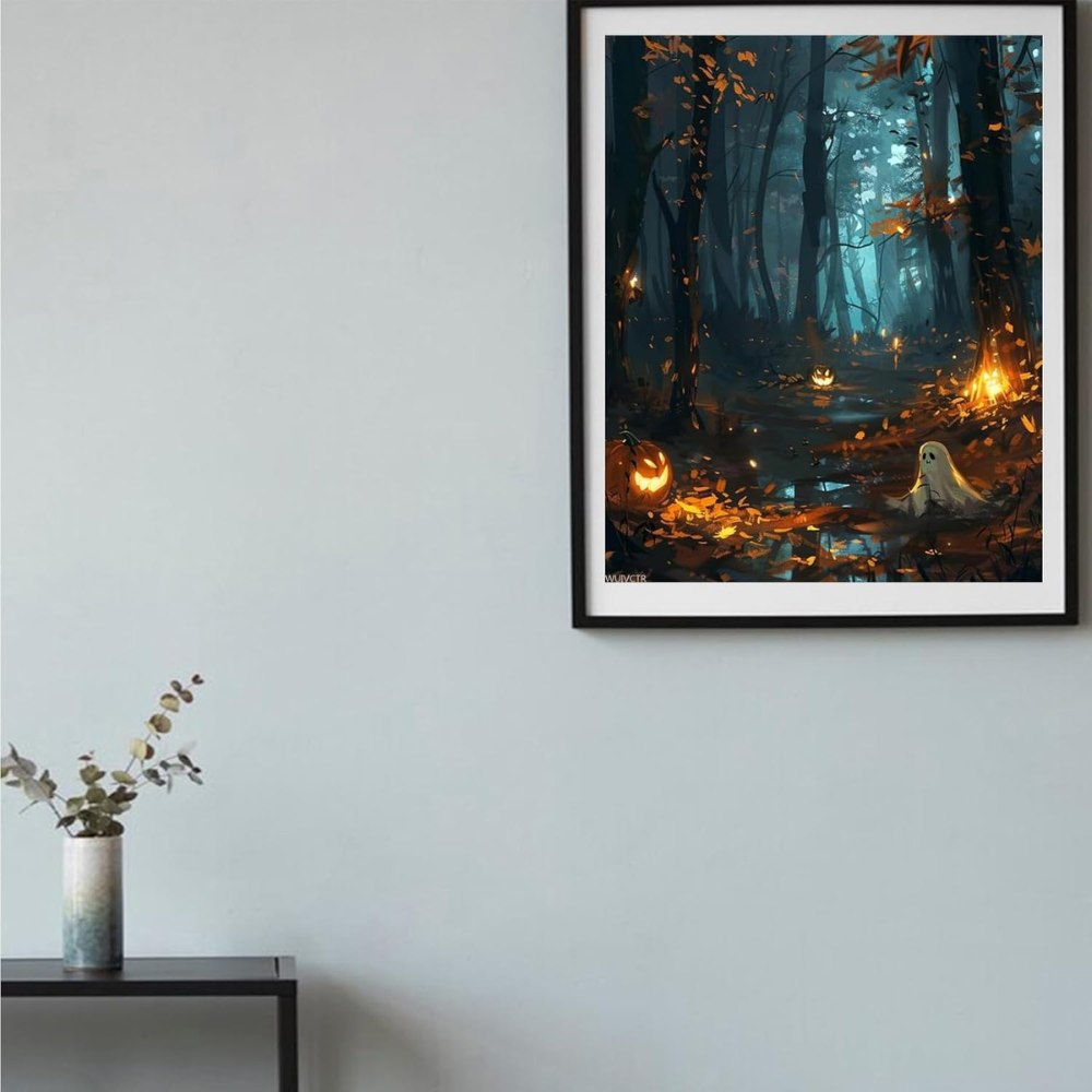 Moonlight Forest Pumpkin Path Paint By Numbers