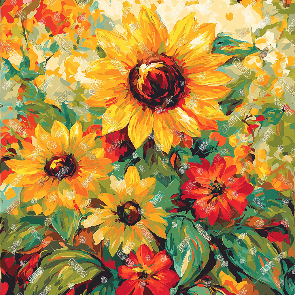 Vincent Van Gogh Inspired Lively Floral Harmony DIY Paint By Numbers