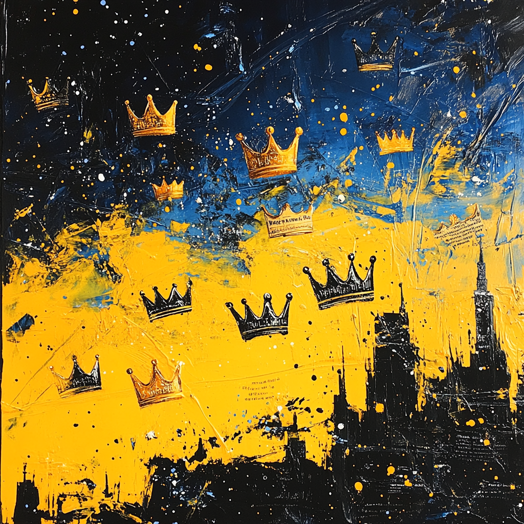Jean-Michel Basquiat Inspired Crowned Constellations painting number kit